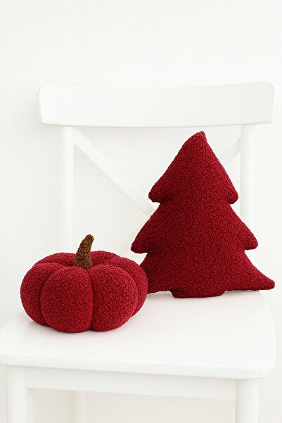 Madame Clean Home Teddy Decorative Pine Tree and Pumpkin Pillow/Cushion