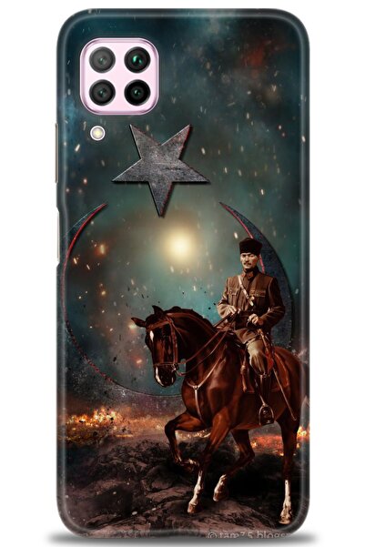 Rulet Aksesuar غطاء متوافق مع هاتف هواوي P40 لايت HD مطبوع - غطاء سيليكون بتص...