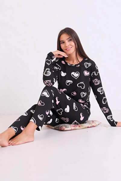 lamelif Піжамний комплект з візерунком, чорний