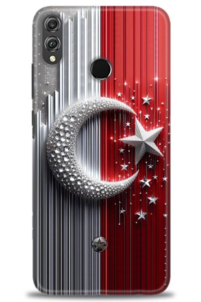 Rulet Aksesuar غطاء متوافق مع هاتف هواوي هونر 8X HD مطبوع - غطاء سيليكون بتصم...