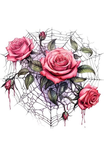 BV Autocolant decorativ - Trandafiri, roz, 61 cm