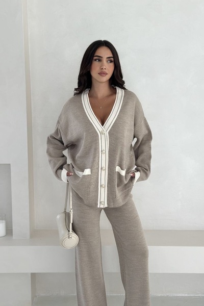 Noi Belis Оверсайз-комплект з трикотажу з деталями на кишенях AW25AU0022