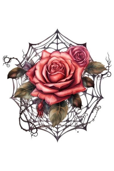 BV Autocolant decorativ, Trandafiri, Roșu, 62 cm