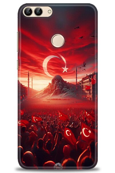 Rulet Aksesuar غطاء متوافق مع هاتف هواوي بي سمارت HD مطبوع - غطاء سيليكون مصم...