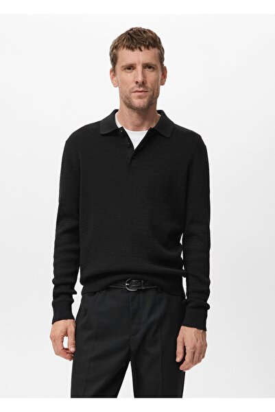 MANGO Man Lyocell pamuklu polo yaka tişört