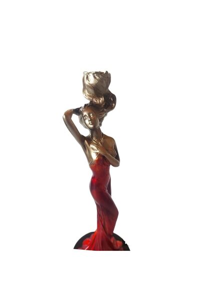 BV Decorative statue, Woman, Red, 31 cm
