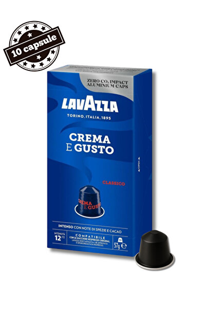 LavAzza 10 capsule de aluminiu Crema e Gusto – Compatibile cu Nespresso