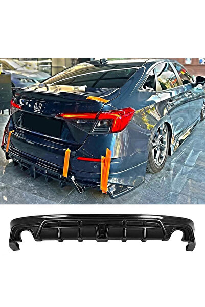 AkmTuning Honda Civic FE Arka Ek Difüzör Siyah Plastik 2022 2023 2024 2025 Ar...