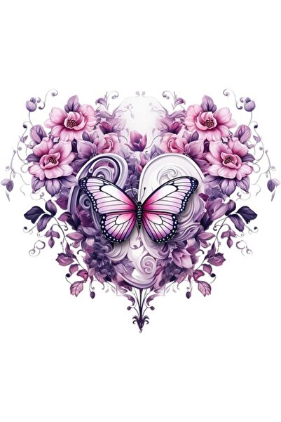 BV Autocolant decorativ fluture, roz, 69 cm, 1316STK-1