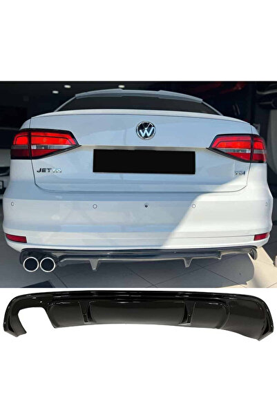 AkmTuning Vw Jetta Mk6 R Difüzör Parlak Siyah Plastik 2014 2015 2016 2017 2018 Arka-difizör-bodykit-ek-karlık