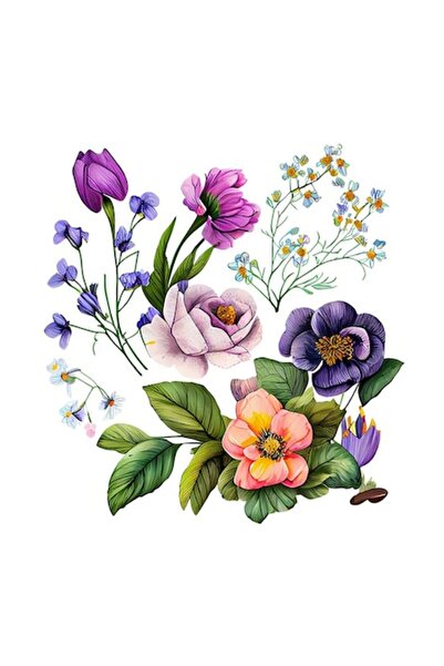 BV Autocolant decorativ, Flori, Multicolor, 63 cm, 1216STK-4