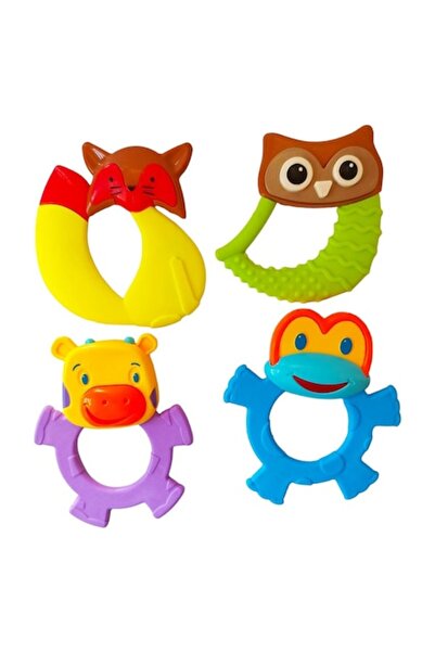 BV Jucărie pentru bebeluși, animal din silicon cu zornăitoare, 8373A-17