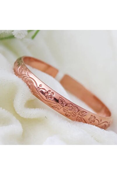 İMREN AKSESUAR Copper Flower Patterned Bracelet