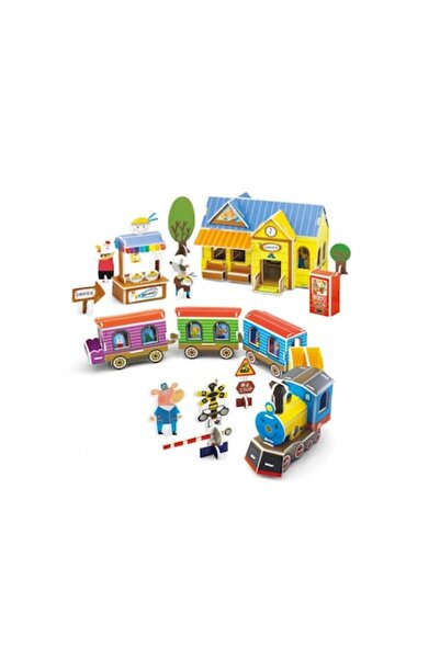 ALIBIBI Puzzle 3D Trenuleț AliBibi®, 91 de piese