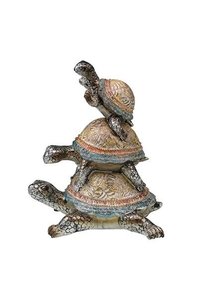 BV Decorative ornament of 3 stacked frogs, Brown, 20 cm