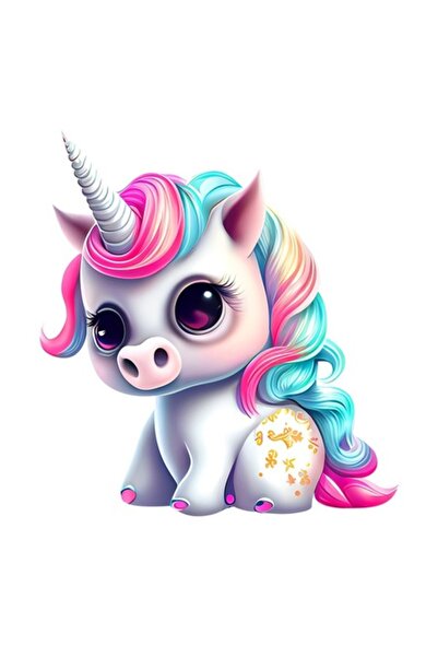 BV Autocolant decorativ, Unicorn, Alb, 75 cm