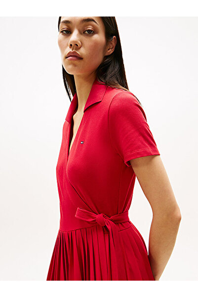 Tommy Hilfiger Women's 1985 Pleated Polo Neck Dress