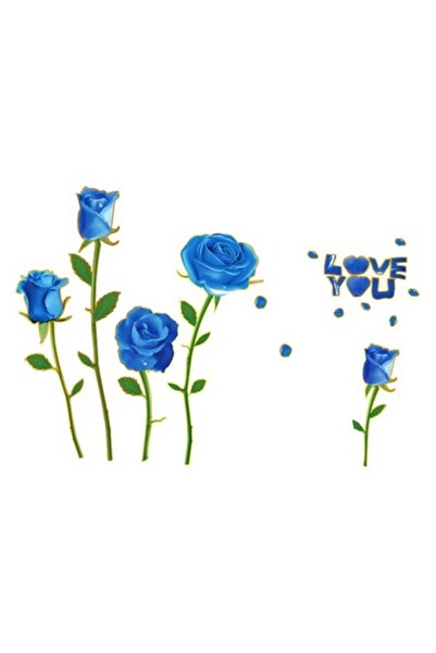 BV Sticker decorativ, Trandafiri albastrii, 100 cm, 817STK