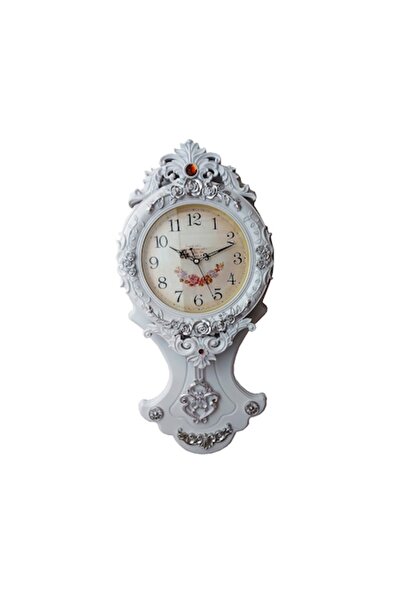 BV Wall clock with pendulum, Flowers, Silent, 70 cm (T2503)