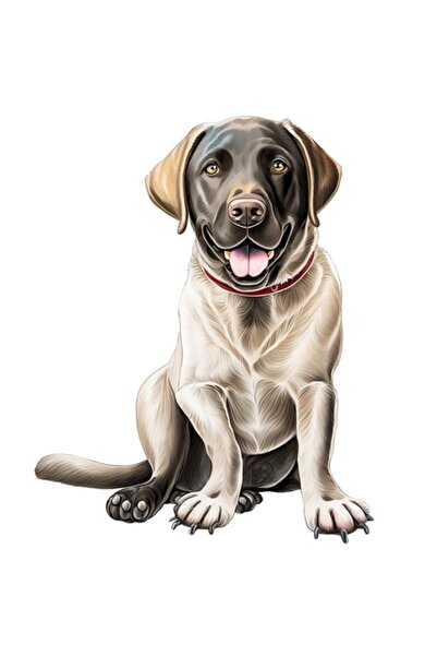 BV Διακοσμητικό αυτοκόλλητο - Λαμπραντόρ Ριτρίβερ, Γκρι, 75 cm