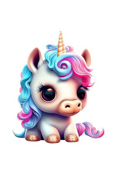 BV Autocolant decorativ, Unicorn, Roz, 75 cm