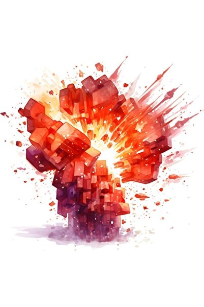 BV Autocolant decorativ, Minecraft, roșu