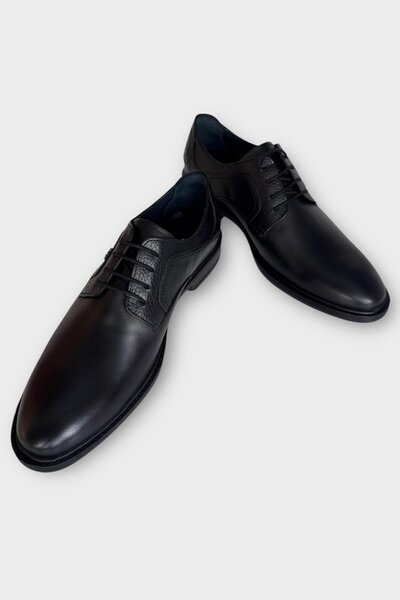 Liger Ανδρικά παπούτσια από γνήσιο δέρμα ΜΑΥΡΟ - ΚΑΤΑΠΟΥΤΟ