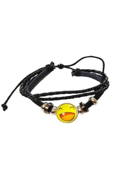 BV Гривна от изкуствена кожа с емотикон (120BJ)