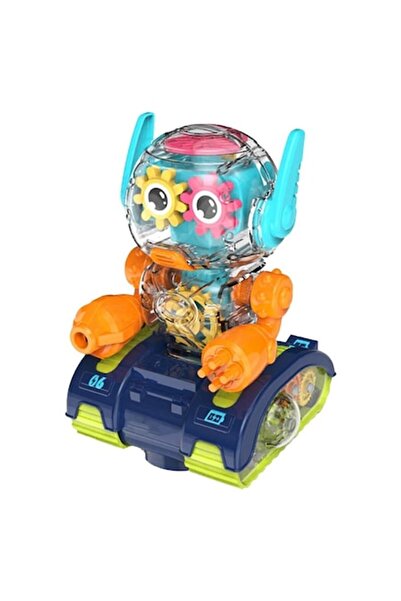 BV Прозрачен робот с екипировка, пее и свети, син