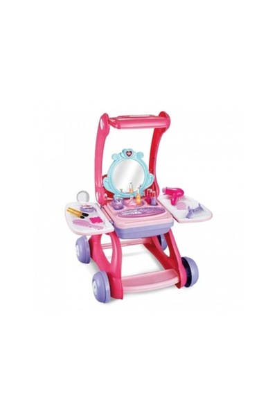 ALIBIBI 2-in-1 Beauty Set - Vanity Table and Shopping Cart with Accessories