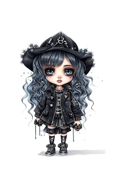 BV Autocolant decorativ, Prințesa Rock, Negru, 87 cm, 1331STK