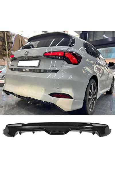 AkmTuning Fiat Egea HB Arka Ek Difüzör Siyah Plastik 2015 2017 2018 2019 2020 2021 Arka-difizör-bodykit-ek