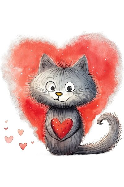 BV Decorative sticker - Cat, Red, 60 cm