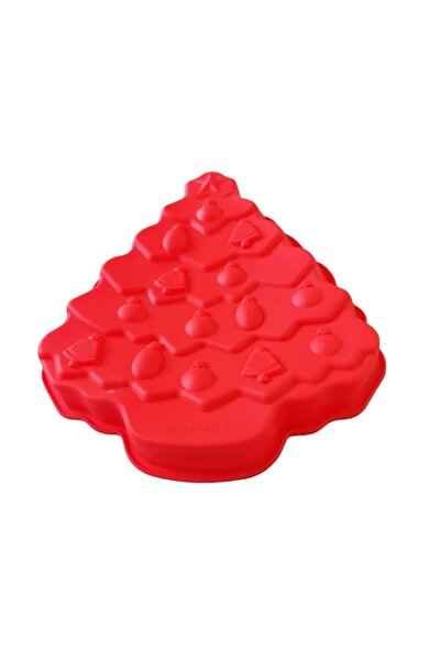 BV Silicone mold for gingerbread or pie, Christmas tree, red, 34 cm, 524COF