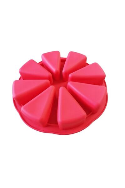 BV Formă de copt din silicon, felii de pizza, 8 cavități, roșie, 27 cm