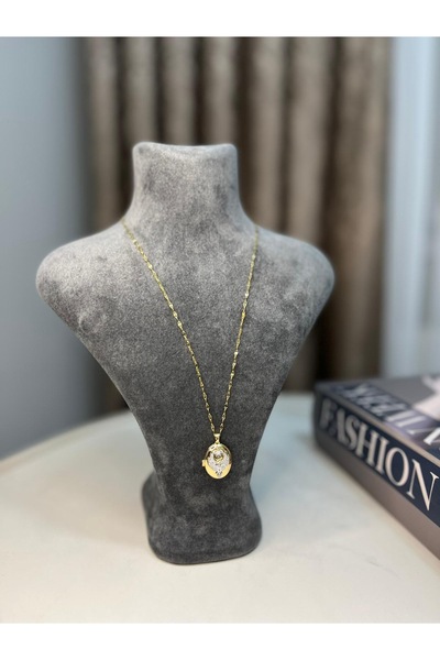 MODA Alya Model Anka Kuşu Taş Detaylı Açılabilir Çelik Kolye