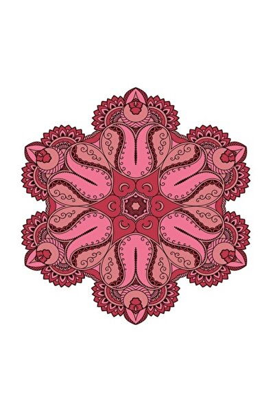 BV Autocolant decorativ Mandala, Rosu, 50 cm