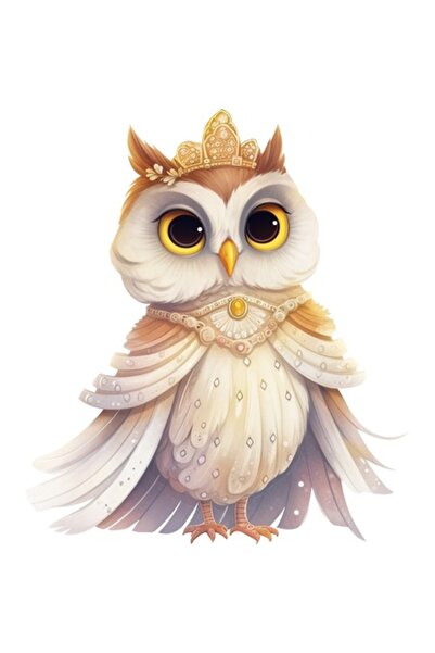 BV Autocolant decorativ, Bufniță, Portocaliu, 67 cm