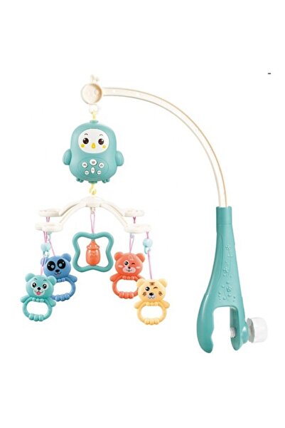 ALIBIBI Jucărie mobilă pentru pătuț cu muzică și sunete, telecomandă, turcoaz...