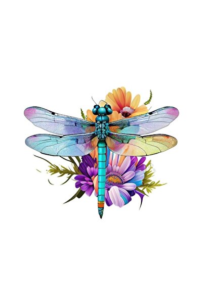 BV Autocolant decorativ, Libelulă, Albastru, 62 cm