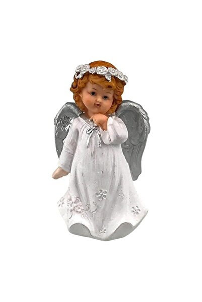 BV Statuetă decorativă, Înger cu mâna sub bărbie, 14 cm