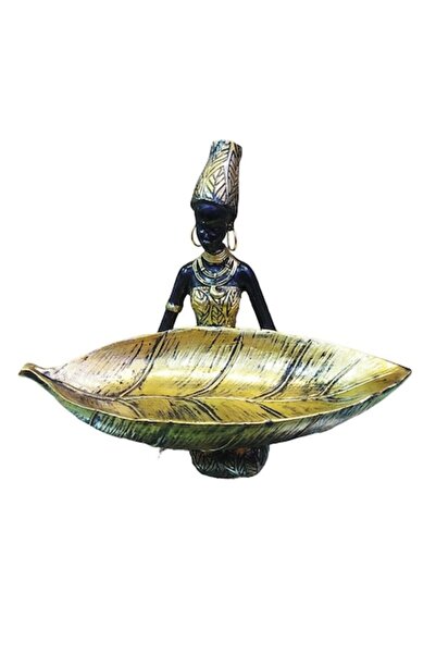BV Decorative ornament 'Africana' with jewelry holder, Gold, 19 cm