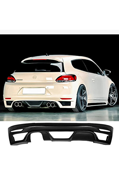 AkmTuning Vw Scirocco Rieger Arka Ek Difüzör Siyah Plastik 2008-2013 Arka-dif...