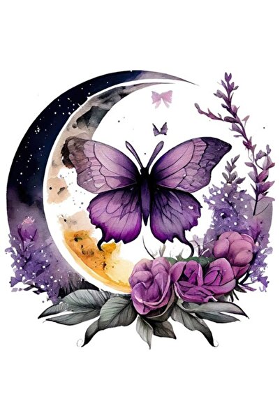 BV Autocolant decorativ, Fluture, Mov, 62 cm