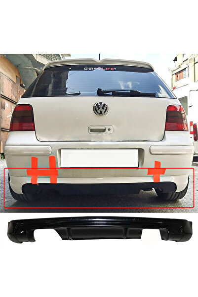 AkmTuning Vw Golf 4 Arka Ek Difüzör Siyah Plastik 1997-2003 Arka-difizör-body...