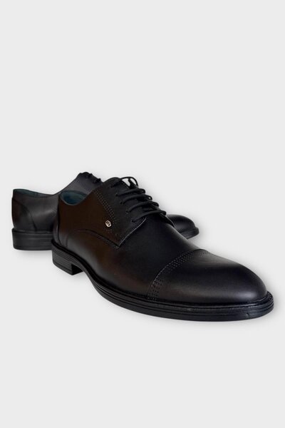 Liger Men's Genuine Leather Lace-Up Shoes Black