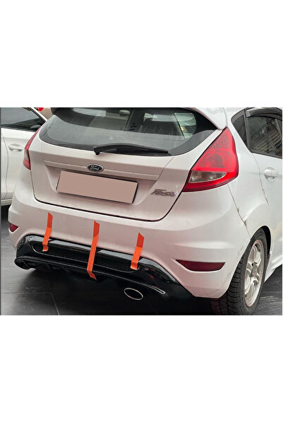 AkmTuning Ford Fiesta Mk6 Izgaralı Difüzör Parlak Siyah Plastik 2008-2017 Arka-difizör-bodykit-ek-karlık