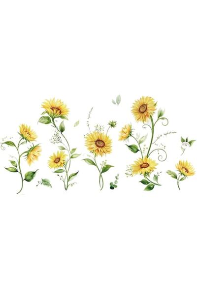 BV Autocolant decorativ cu flori galbene, 120 cm, 1131STK