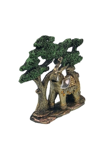 BV Decorative ornament: tree with elephant, green, 19 cm (1109H)
