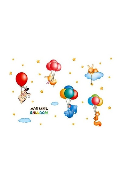 BV Autocolant decorativ, balon cu animale, 150 cm